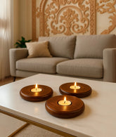 Wooden Eye Tealight Holder (set of 3)