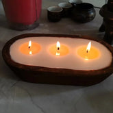 Handmade paulownia wooden tray christmas wooden candle holder