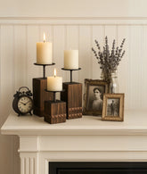 Tempe Wooden Candlestick Holder (set of 3)