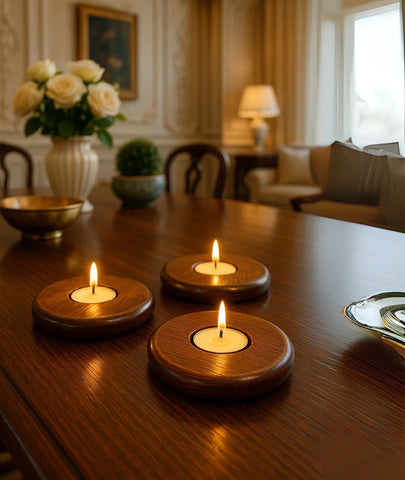 Wooden Eye Tealight Holder (set of 3)