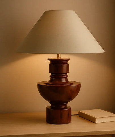 Red Rock Wooden Table Lamp