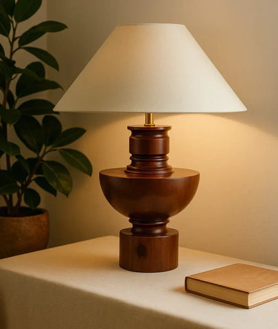 Red Rock Wooden Table Lamp