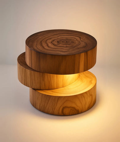Wooden log Cutting Lamp