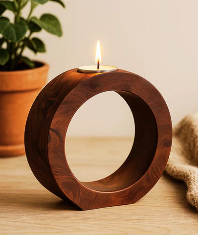 Concentric Wooden Candle Holder (Set of 3)