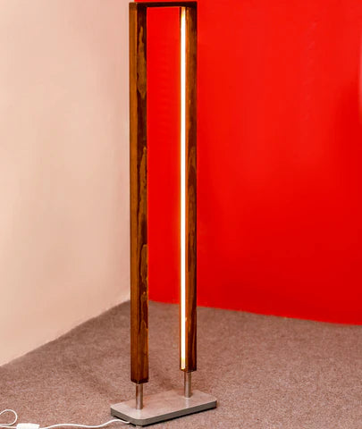 LED Display Base Floor Standing Wooden Lamp
