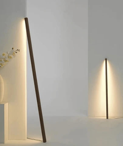 Nordic Vertical LED Wooden Standing Indoor Lamp