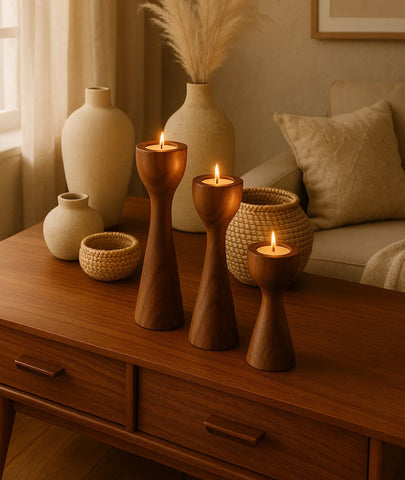 Pillar Tea-Lights Candle Holder (set of 3)