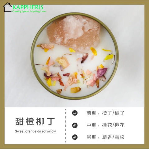 Scented Aromatic Candles Crystal Dried Flower Candle In Gold Tin Jars for Home Decoration Centerpiece Wedding Guest Gift Candles