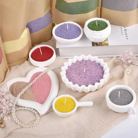 500g Colorful Sand Wax Particle Smokeless Layered Material DIY Sand Painting Wax Handmade Aromatherapy Candle Sand Wax