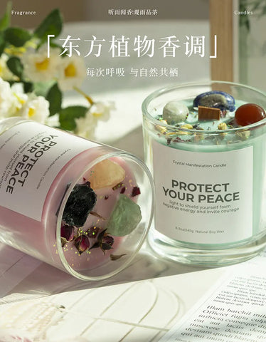 1 pc Crystal-Cut Glass Candle Romantic Soy Wax Scented Gift for Birthday & Home Decor, Luxury Guest Present