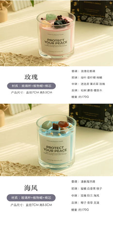 1 pc Crystal-Cut Glass Candle Romantic Soy Wax Scented Gift for Birthday & Home Decor, Luxury Guest Present