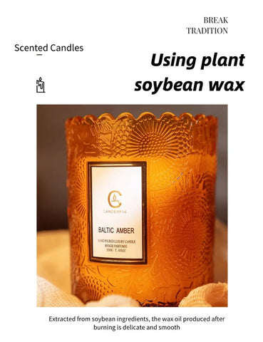 Lace CupHome Use For Bedroom Aromatherapy Candle To Aid Sleep Lace Glass Cup Soy Wax Candle Gift Romatherapy Candle Long-lasting