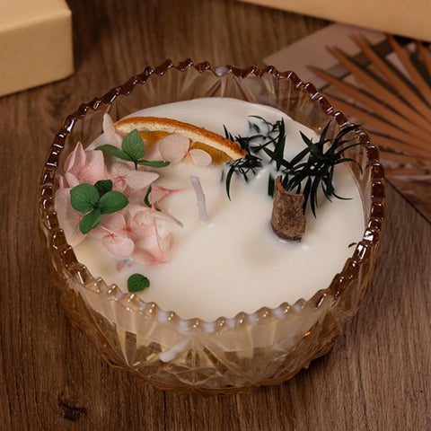 Scented Candle Gift Set with Dried Flower Bouquet Decorative Glass Jar Aromatherapy Candles for Women Birthday Christmas Present