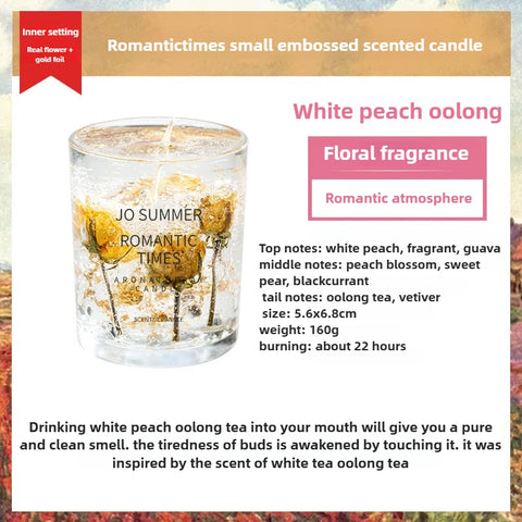 Real Flower Jelly Wax Scented Candle Bedroom Essential Oil Scented DIY Crystal Cup Wax with Hand Gift Fragrance