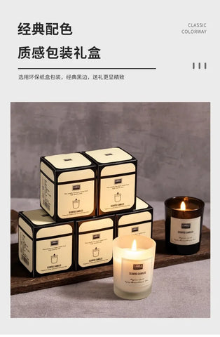 1Pc Modern European Plant Scent Aromatherapy Candle Living Room Bedroom Air Purification Enduring Fragrance Candle Cups Decor