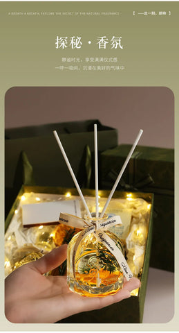 Scented candle gift set. Bedroom girl fragrance home fragrance. Birthday gift romance kit Rattan Fragrance cup wax soap gift box