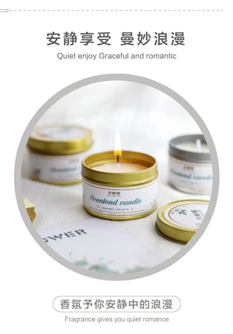 Scented Aromatic Candles Crystal Dried Flower Candle In Gold Tin Jars for Home Decoration Centerpiece Wedding Guest Gift Candles