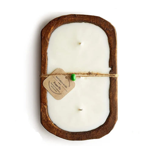 Handmade paulownia wooden tray christmas wooden candle holder