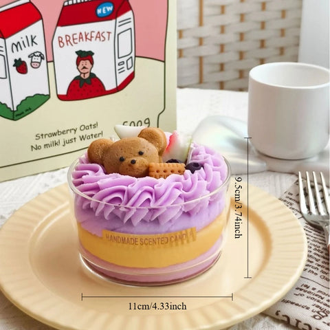 Cake Scented Candle Creative Dessert Shaped Aromatherapy Candle Handmade Whipped Cream Design Home Decor Gift for Relaxing Party