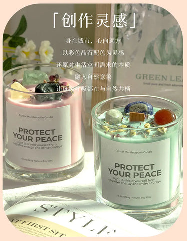 1 pc Crystal-Cut Glass Candle Romantic Soy Wax Scented Gift for Birthday & Home Decor, Luxury Guest Present