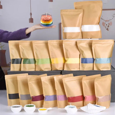 500g Colorful Sand Wax Particle Smokeless Layered Material DIY Sand Painting Wax Handmade Aromatherapy Candle Sand Wax