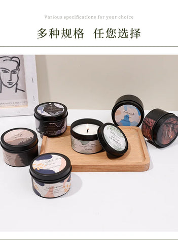 Scented Aromatic Candles Crystal Dried Flower Candle In Gold Tin Jars for Home Decoration Centerpiece Wedding Guest Gift Candles