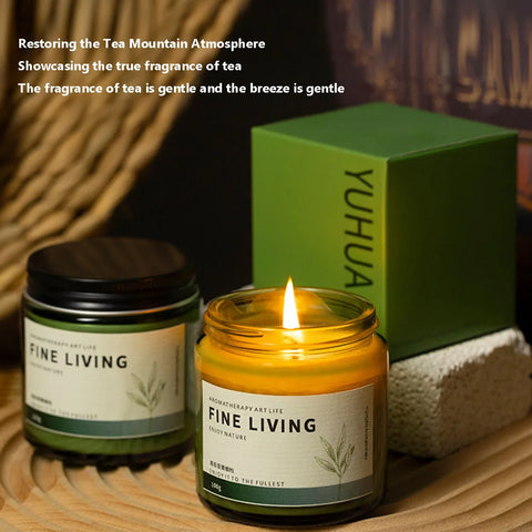 Tea Aroma Candle Gift Box for Home Bedroom Long lasting Fragrance Expansion Plant Soy Wax Fragrance Ornament with Handheld Gift