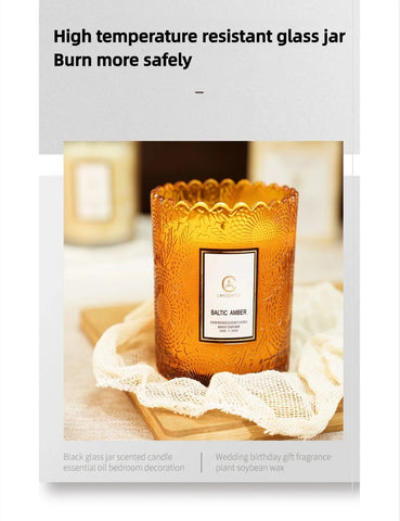 Lace CupHome Use For Bedroom Aromatherapy Candle To Aid Sleep Lace Glass Cup Soy Wax Candle Gift Romatherapy Candle Long-lasting