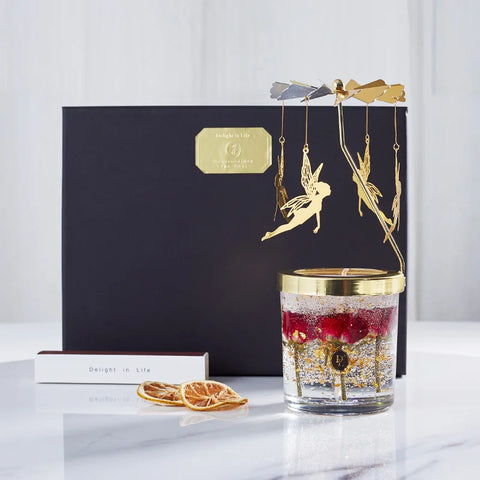 Back-to-school season birthday and Valentine's Day can be customized environmentally natural soybean candle with dried flowers