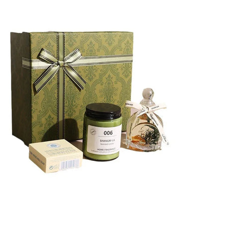 Scented candle gift set. Bedroom girl fragrance home fragrance. Birthday gift romance kit Rattan Fragrance cup wax soap gift box