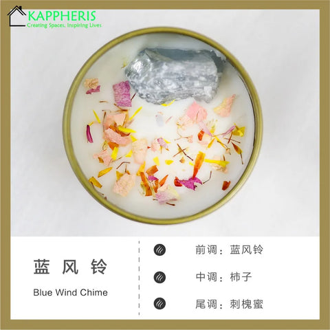 Scented Aromatic Candles Crystal Dried Flower Candle In Gold Tin Jars for Home Decoration Centerpiece Wedding Guest Gift Candles