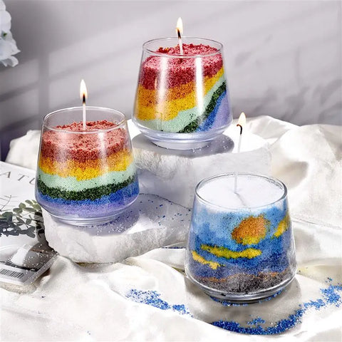 500g Colorful Sand Wax Particle Smokeless Layered Material DIY Sand Painting Wax Handmade Aromatherapy Candle Sand Wax