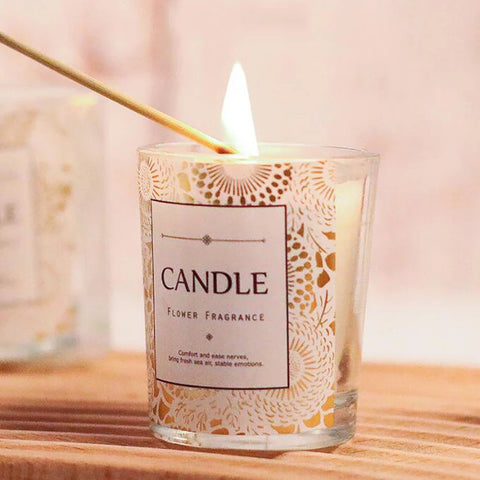 Romantic Soy Wax Scented Aromatic Candle Smokeless Floral Fragrance Candles Wedding Party Birthday Souvenir Guest Gift Candles