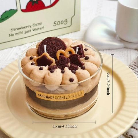 Cake Scented Candle Creative Dessert Shaped Aromatherapy Candle Handmade Whipped Cream Design Home Decor Gift for Relaxing Party