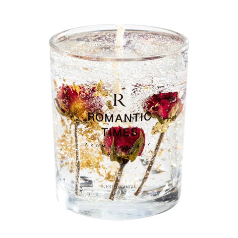 Real Flower Jelly Wax Scented Candle Bedroom Essential Oil Scented DIY Crystal Cup Wax with Hand Gift Fragrance