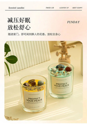 1 pc Crystal-Cut Glass Candle Romantic Soy Wax Scented Gift for Birthday & Home Decor, Luxury Guest Present