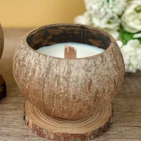 1pcs Coconut Shell Aromatherapy Candles Atmosphere Fragrance Bridesmaid Bridesmaid Gift for Guests Favors Room Decoration