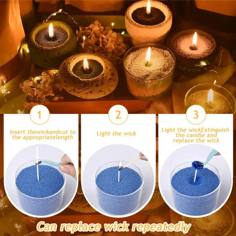 500g Colorful Sand Wax Particle Smokeless Layered Material DIY Sand Painting Wax Handmade Aromatherapy Candle Sand Wax