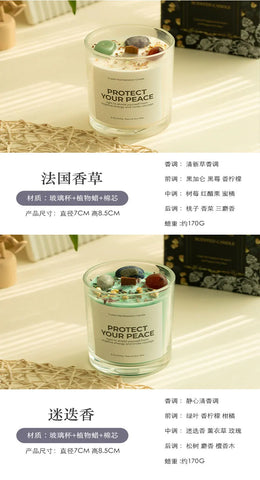 1 pc Crystal-Cut Glass Candle Romantic Soy Wax Scented Gift for Birthday & Home Decor, Luxury Guest Present