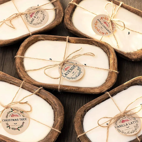 Handmade paulownia wooden tray christmas wooden candle holder