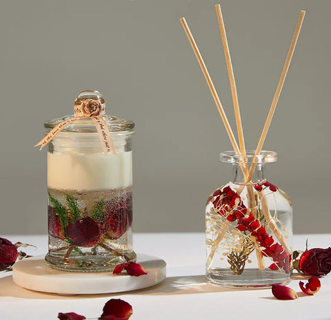 Handmade Aroma Candle Gift Box Dried Flower Fragrance Essential Oil Accompanying Gift Birthday Christmas Gift Holiday Decoration