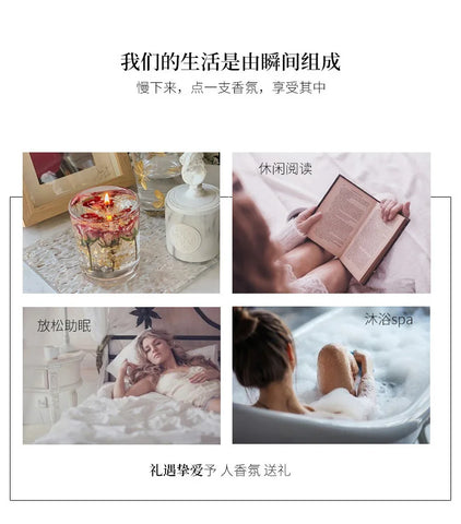 Real Flower Jelly Wax Scented Candle Bedroom Essential Oil Scented DIY Crystal Cup Wax with Hand Gift Fragrance