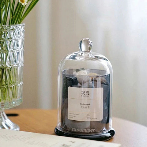 1pc Empty Glass Display Dome For Dining Table Decoration With Base Cake Cupcake Cover For Gold Rose Display Succulents Candle