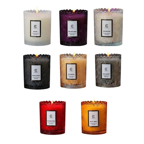 Lace CupHome Use For Bedroom Aromatherapy Candle To Aid Sleep Lace Glass Cup Soy Wax Candle Gift Romatherapy Candle Long-lasting