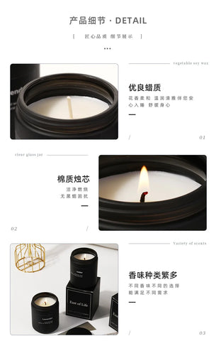 7x 9cm Black Cup Wax Handmade Smokeless Soy Wax Frosted Glass Cup Aromatherapy Candle Sandalwood Lavender Cedar Fragrance Gift