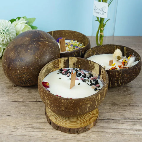 1pcs Coconut Shell Aromatherapy Candles Atmosphere Fragrance Bridesmaid Bridesmaid Gift for Guests Favors Room Decoration