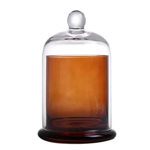 1pc Empty Glass Display Dome For Dining Table Decoration With Base Cake Cupcake Cover For Gold Rose Display Succulents Candle