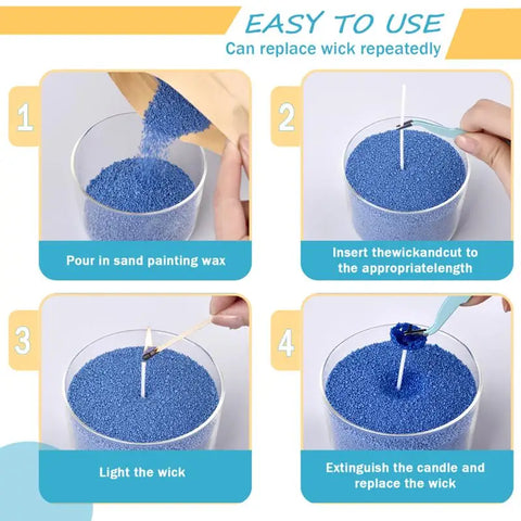 500g Colorful Sand Wax Particle Smokeless Layered Material DIY Sand Painting Wax Handmade Aromatherapy Candle Sand Wax