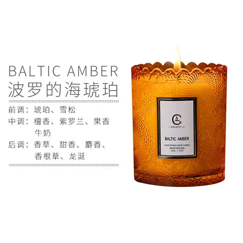 Lace Embossed Scented Candle Cup Soy Wax Glass Cup Home Bedroom Living Room Air Fresh Fragrance Ornaments