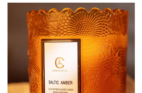 Lace Embossed Scented Candle Cup Soy Wax Glass Cup Home Bedroom Living Room Air Fresh Fragrance Ornaments